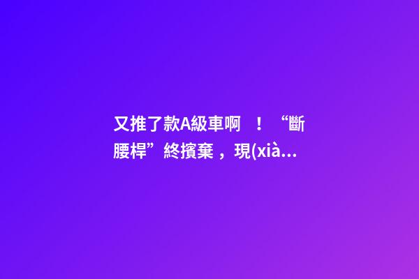 又推了款A級車??！“斷腰桿”終擯棄，現(xiàn)代這款很帥的三廂或8萬起？